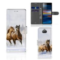 Sony Xperia 10 | Telefoonhoesje | Met pasjeshouder | Paarden