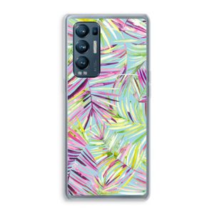 Tropical Palms Blue: Oppo Find X3 Neo Transparant Hoesje