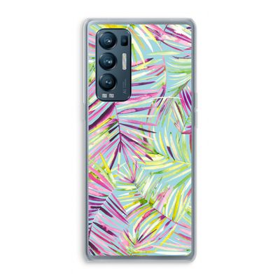 Tropical Palms Blue: Oppo Find X3 Neo Transparant Hoesje