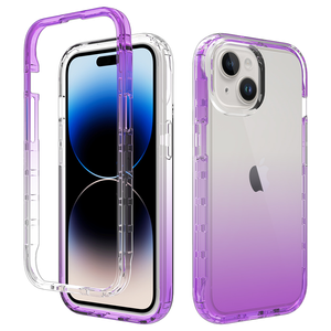 iPhone 15 Plus hoesje - Full body - 2 delig - Shockproof - Siliconen - TPU - Paars