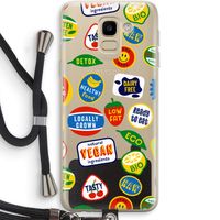 Fruitsticker: Samsung Galaxy J6 (2018) Transparant Hoesje met koord