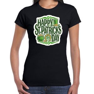 Happy St. Patricks day feest shirt / outfit zwart voor dames - St. Patricksday 2XL  -