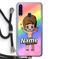 Chibi Maker man: Samsung Galaxy A20s Transparant Hoesje met koord