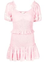 LoveShackFancy robe Jarraj à fronces - Rose