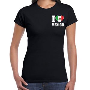 I love Mexico t-shirt zwart op borst voor dames