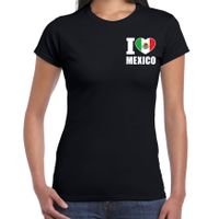 I love Mexico t-shirt zwart op borst voor dames - thumbnail