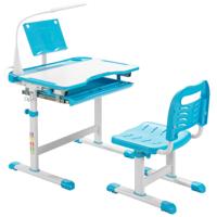 Kinderbureau en Stoelen set in Hoogte Verstelbare Kinderen Studie Tafel en Stoel Set Thuis School Kinderen Bureau Blauw