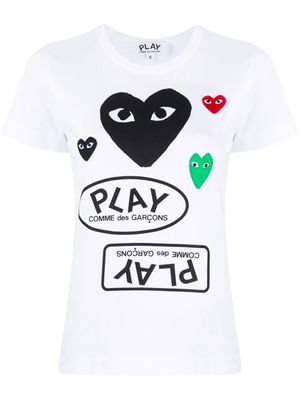 Comme Des Garçons Play t-shirt à logo imprimé - Blanc