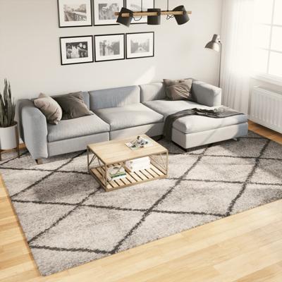 VidaXL Vloerkleed pamplona shaggy hoogpolig 240x340 cm beige antraciet