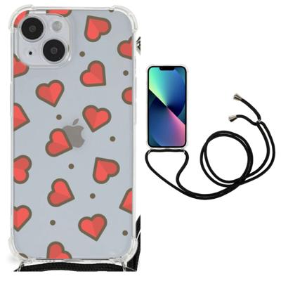 iPhone 14 Plus Doorzichtige Silicone Hoesje Hearts iPhone 14 Plus Doorzichtige Silicone Hoesje Hearts