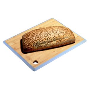 Keuken voedsel bereiden snijplank - 35 x 26 cm - bamboe hout - blauwe rand