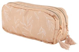 HEMA Etui Met Dubbele Ritsen Roze Bladeren
