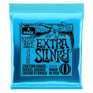 Ernie Ball 3225 Extra Slinky Nickel Wound 8-38 snaren voor elektrische gitaar (3 sets)