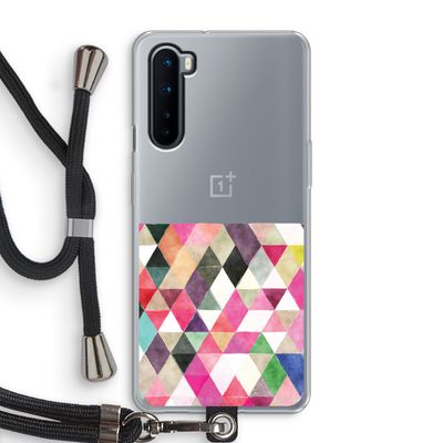 Gekleurde driehoekjes: OnePlus Nord Transparant Hoesje met koord