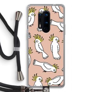 Papegaai: OnePlus 8 Pro Transparant Hoesje met koord