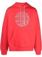 Marni hoodie en coton à logo imprimé - Rouge