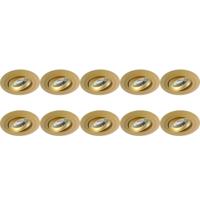 Kantelbare GU10 Inbouwspot Set - 10 stuks - Goud Aluminium - Ø92mm