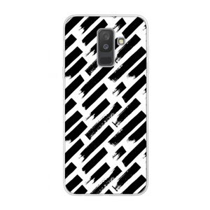 Zwarte vegen: Samsung Galaxy A6 Plus (2018) Transparant Hoesje