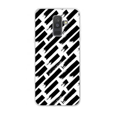 Zwarte vegen: Samsung Galaxy A6 Plus (2018) Transparant Hoesje