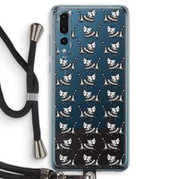 Zwarte poes: Huawei P20 Pro Transparant Hoesje met koord