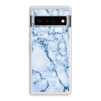 Blauw marmer: Google Pixel 6 Pro Transparant Hoesje