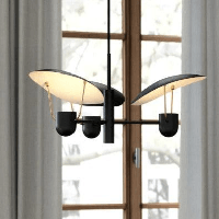 Hanglamp verstelbare kappen zwart wit &apos;DFTP Fabiola&apos;