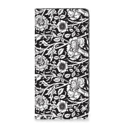 Samsung Galaxy A21s Smart Cover Black Flowers Samsung Galaxy A21s Smart Cover Black Flowers