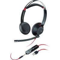 POLY Blackwire C5220 Headset Bedraad Hoofdband Kantoor/callcenter USB Type-A Zwart, Rood - thumbnail