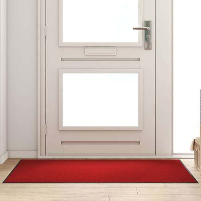 Deurmat Rood en Zwart 90 x 150 cm Polypropyleen en vinyl