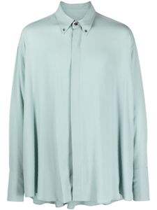 AMI Paris chemise texturée à manches courtes - Bleu