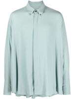 AMI Paris chemise texturée à manches courtes - Bleu