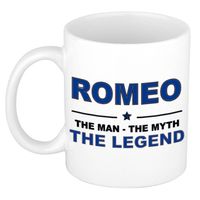 Naam cadeau mok/ beker Romeo The man, The myth the legend 300 ml - Naam mokken