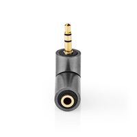 Stereo-Audioadapter | 3,5 mm Male | 3,5 mm Female | Verguld | Recht | Metaal | Goud / Gunmetal-Grijs | 1 Stuks | Cover Window Box