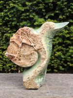 Cheetah Jade Swan beeld natuursteen, 48 cm