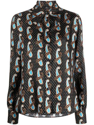 ETRO chemise en soie à imprimé cachemire - Noir