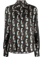 ETRO chemise en soie à imprimé cachemire - Noir