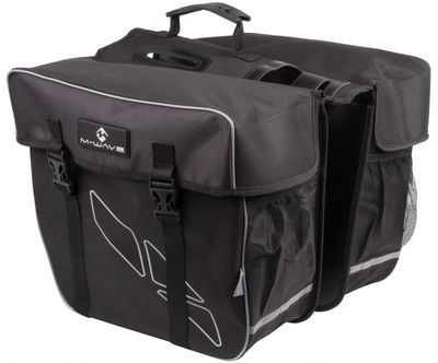 M-Wave Dubbele fietstas amsterdam 30l zwart/grijs