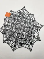 Placemat spinnenweb 50cm zwart - thumbnail