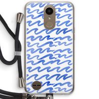 Blauwe golven: LG K10 (2017) Transparant Hoesje met koord