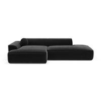 Sofa links hoek fluweel donker antraciet 260cm