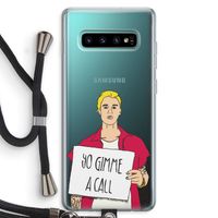 Gimme a call: Samsung Galaxy S10 Plus Transparant Hoesje met koord
