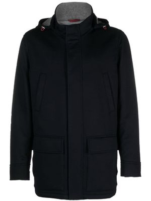 Brunello Cucinelli doudoune à capuche détachable - Bleu