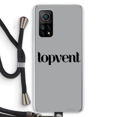 Topvent Grijs Zwart: Xiaomi Mi 10T 5G Transparant Hoesje met koord