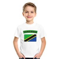 T-shirt met Tanzaniaanse vlag wit kinderen - thumbnail