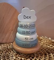 &apos;&apos;Label Label&apos;&apos; stapelringen blauw (met naam)