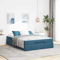 Bedframe Blauw 140 x 200 cm Fluweel