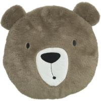 Dieren sierkussen kinderkamer - beer - bruin - 30 cm - polyester