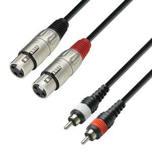 Adam Hall 3 Star TFC 0100 verloopkabel 2x XLR female naar 2x RCA 1m