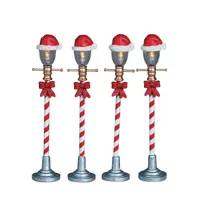 Lemax santa hat street lamp s/4 verlichte straatlantaarn Santa&apos;s Wonderland 2006