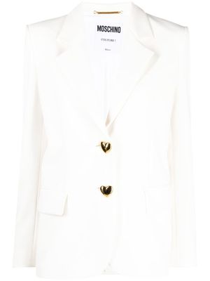 Moschino blazer à boutons cœurs - Blanc